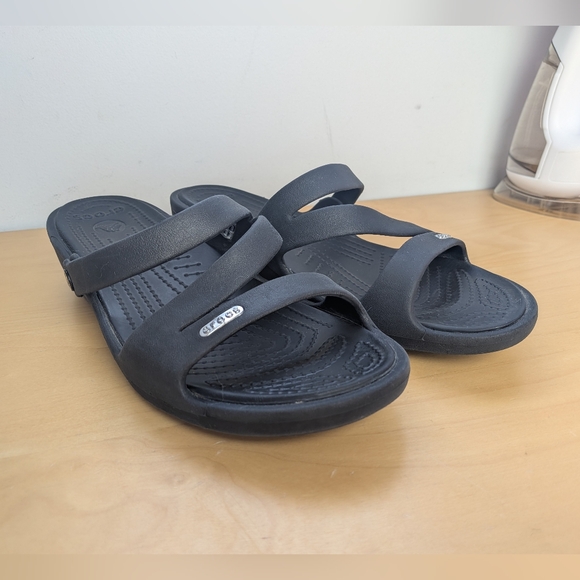 CROCS Shoes - CROCS Patricia Wedge Women Sandals Size 10 US Black Color Waterproof Rubber
